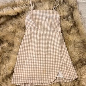 Abercrombie and Fitch khaki gingham dress